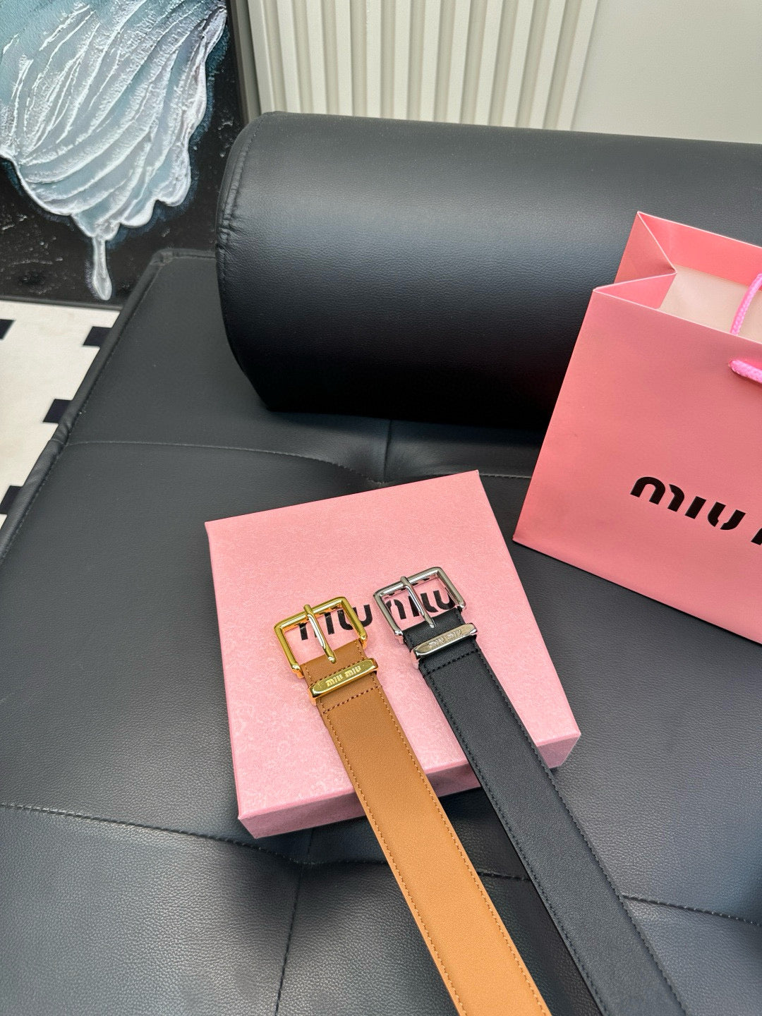 miumiu New leather belt made of genuine cowhide