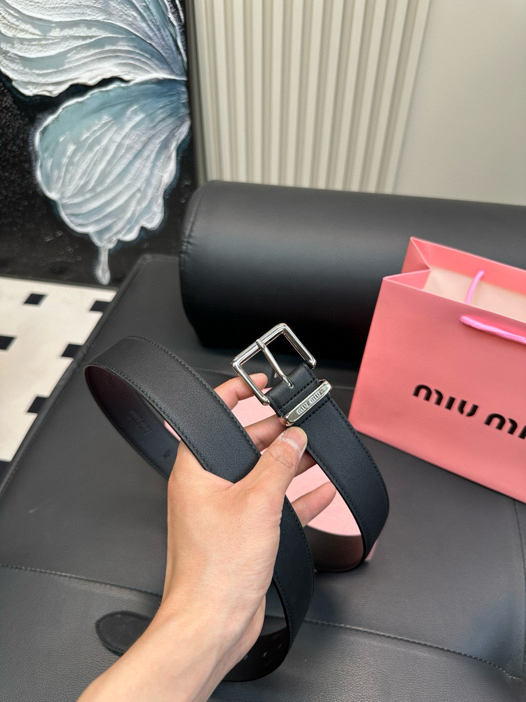 miumiu New leather belt made of genuine cowhide
