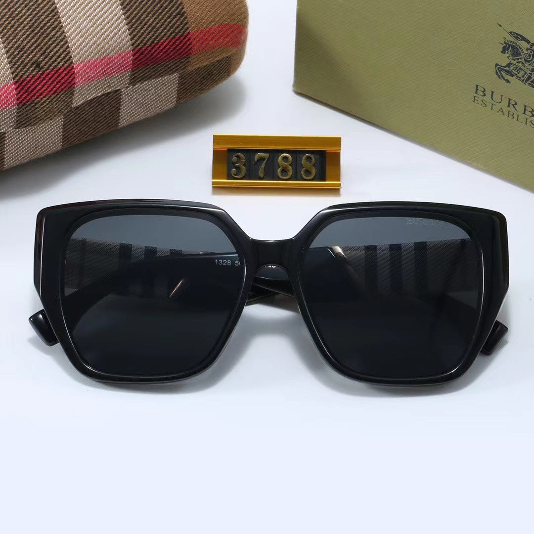 Classic Checkered Frame Sunglasses-With Gift Box
