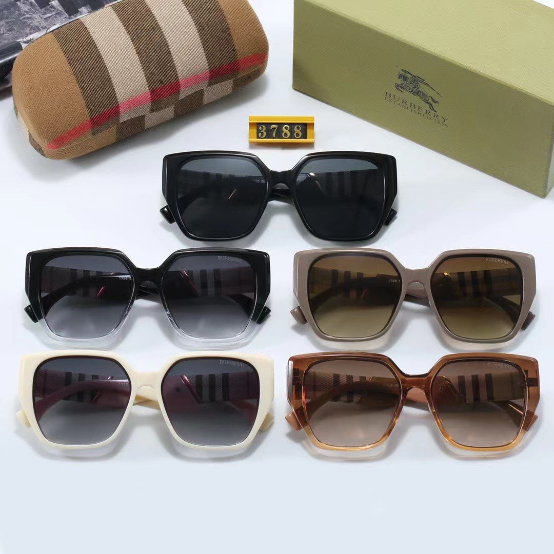 Classic Checkered Frame Sunglasses-With Gift Box
