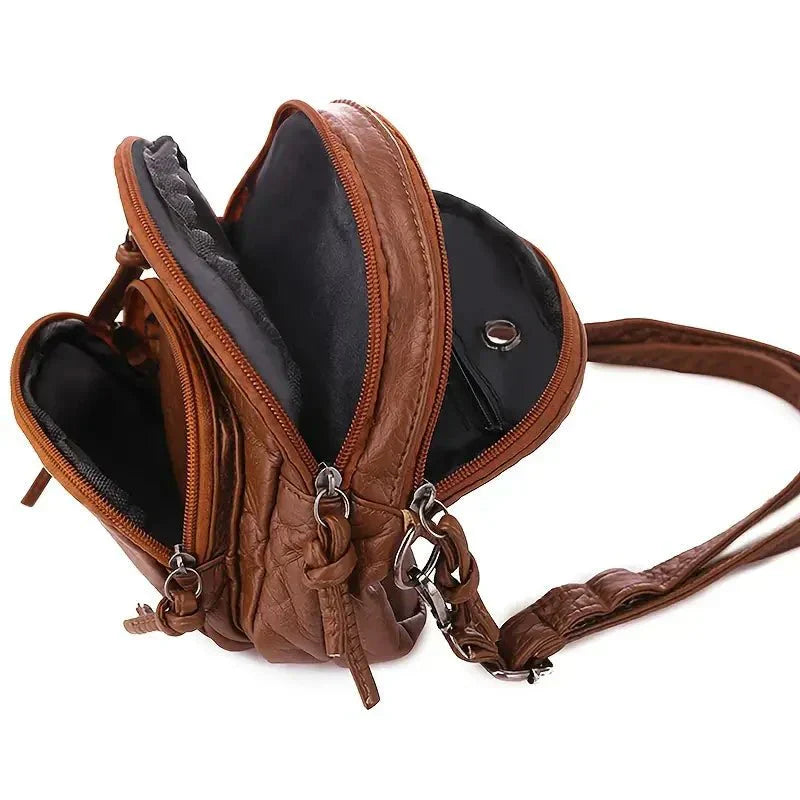 Women Soft Leather Crossbody Travel Bag