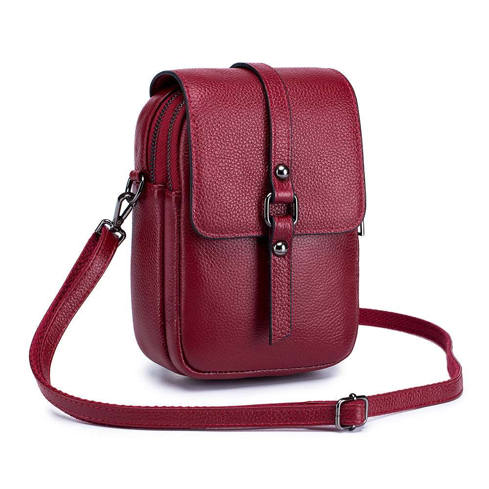 Women's Top Layer Leather Compact Shoulder Bag