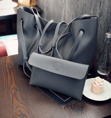 Women's Two-Piece Shoulder Tote Bag and Clutch