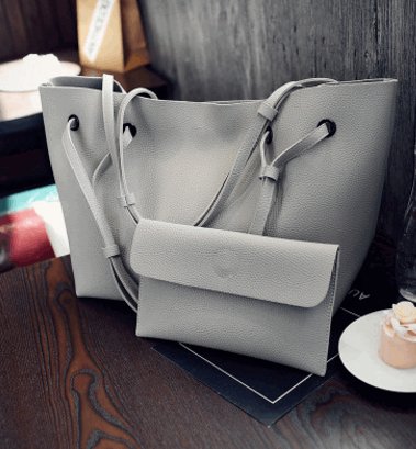 Women's Two-Piece Shoulder Tote Bag and Clutch